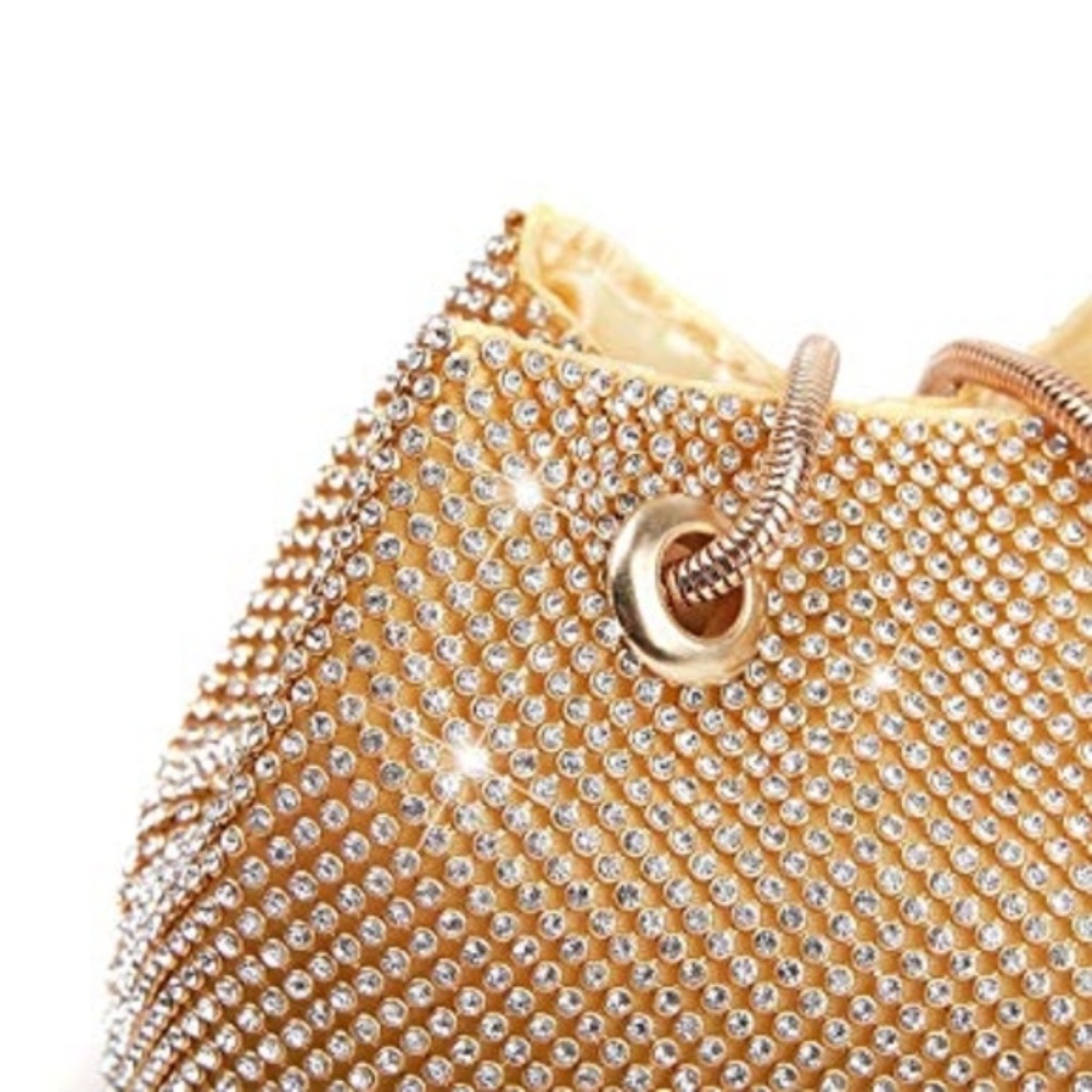 Gold Rhinestone Bucket Bag - Picture 8 of 8
